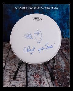 **UP IN SMOKE MOVIE *CHEECH AND CHONG* SIGNED DRUMHEAD W/ SKETCH PROOF COA** COLLECTIBLE MEMORABILIA