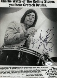 CHARLIE WATTS SIGNED AUTOGRAPH 8×11 PHOTO – THE ROLLING STONES SOME GIRLS W/ JSA COLLECTIBLE MEMORABILIA