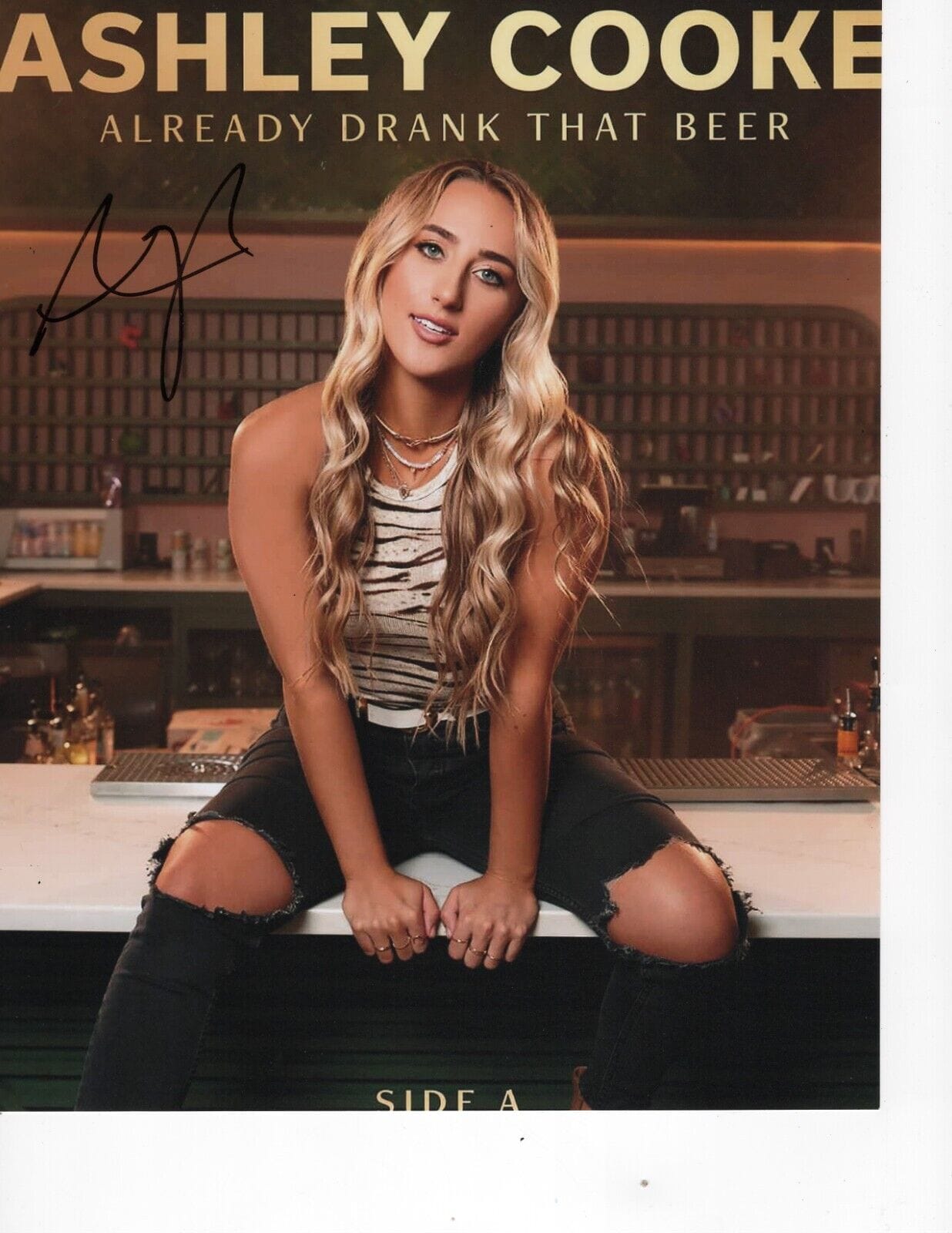 ASHLEY COOKE SIGNED ALREADY DRANK THAT BEER 8X10 COUNTRY RISING STAR ...