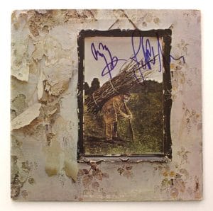 JIMMY PAGE & JOHN PAUL JONES SIGNED AUTOGRAPH ALBUM RECORD – LED ZEPPELIN IV JSA
 COLLECTIBLE MEMORABILIA