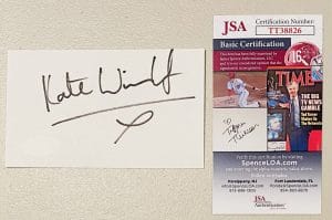 KATE WINSLET SIGNED AUTOGRAPHED 3×5 CARD JSA CERTIFIED TITANIC
 COLLECTIBLE MEMORABILIA