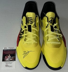 DONOVAN MITCHELL CAVALIERS SIGNED ADIDAS D.O.N. ISSUE #1 SHOCK YELLOW SHOES JSA
 COLLECTIBLE MEMORABILIA