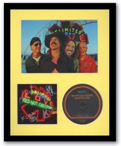 RED HOT CHILI PEPPERS SIGNED AUTOGRAPH UNLIMITED LOVE FRAMED & MATTED CD W/ ACOA
 COLLECTIBLE MEMORABILIA
