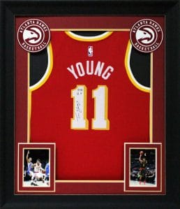 HAWKS TRAE YOUNG AUTHENTIC SIGNED RED NIKE SWINGMAN FRAMED JERSEY BAS
 COLLECTIBLE MEMORABILIA