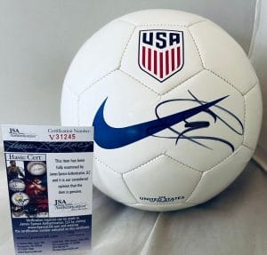 CHRISTIAN PULISIC SIGNED WHITE NIKE TEAM USA SOCCER BALL AUTOGRAPHED 3 JSA
 COLLECTIBLE MEMORABILIA