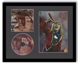 TAYLOR SWIFT SIGNED CUSTOM FRAMED & MATTED RED CD W/ AUTOGRAPH COA ACOA
 COLLECTIBLE MEMORABILIA